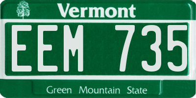 VT license plate EEM735