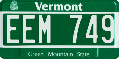 VT license plate EEM749