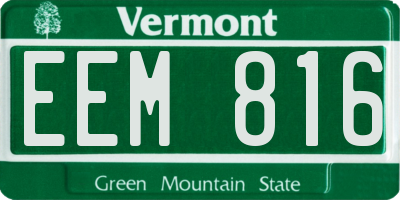 VT license plate EEM816