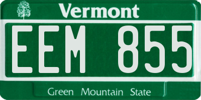VT license plate EEM855