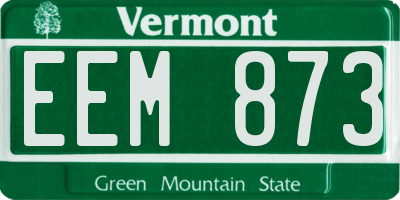 VT license plate EEM873