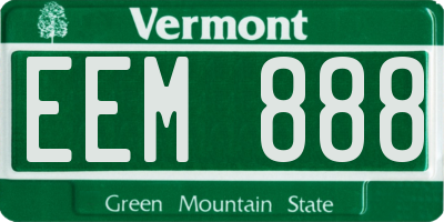 VT license plate EEM888