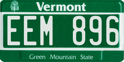 VT license plate EEM896