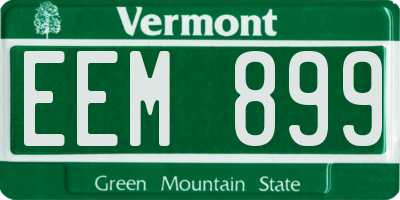 VT license plate EEM899