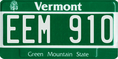 VT license plate EEM910