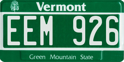 VT license plate EEM926