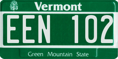 VT license plate EEN102