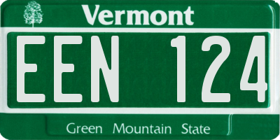 VT license plate EEN124