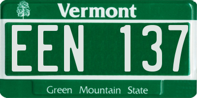 VT license plate EEN137