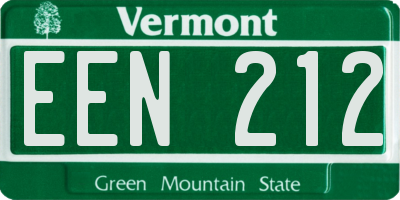VT license plate EEN212