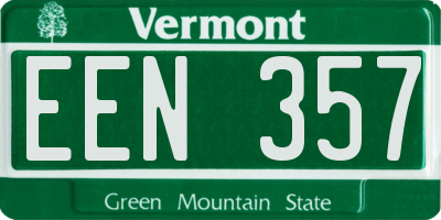 VT license plate EEN357