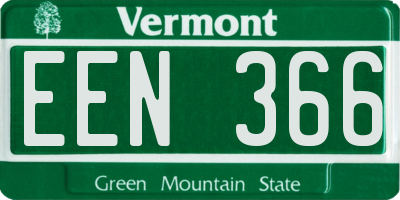 VT license plate EEN366