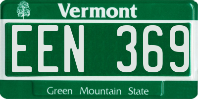 VT license plate EEN369