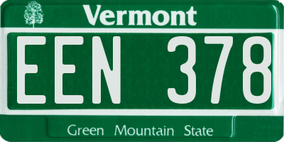 VT license plate EEN378