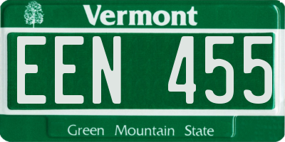 VT license plate EEN455