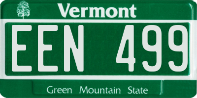 VT license plate EEN499