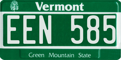 VT license plate EEN585