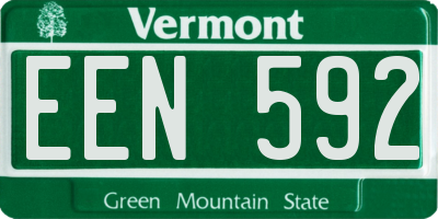 VT license plate EEN592