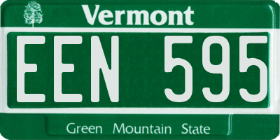 VT license plate EEN595