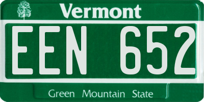 VT license plate EEN652