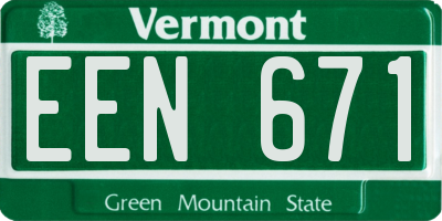 VT license plate EEN671
