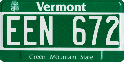 VT license plate EEN672