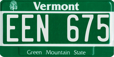 VT license plate EEN675