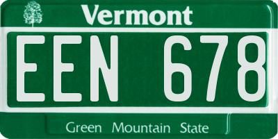 VT license plate EEN678
