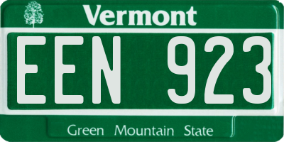 VT license plate EEN923