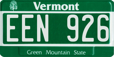 VT license plate EEN926