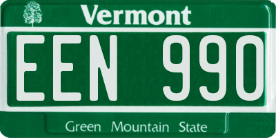 VT license plate EEN990