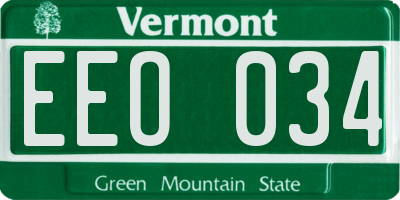 VT license plate EEO034