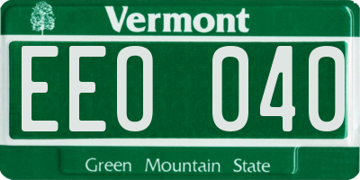 VT license plate EEO040