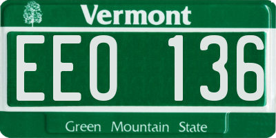 VT license plate EEO136