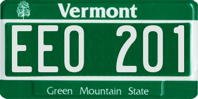 VT license plate EEO201
