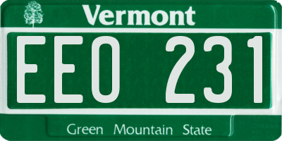VT license plate EEO231
