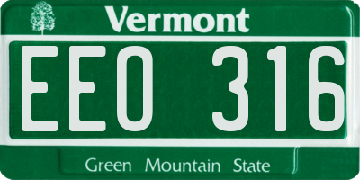 VT license plate EEO316