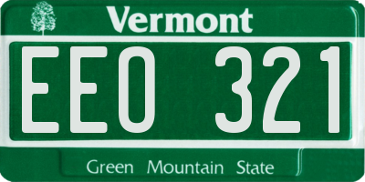 VT license plate EEO321