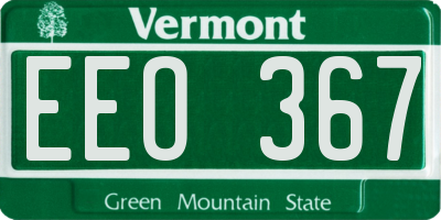 VT license plate EEO367