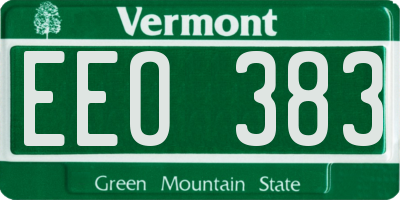 VT license plate EEO383