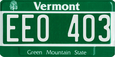 VT license plate EEO403