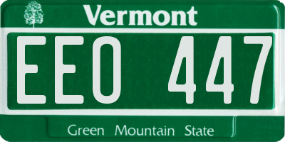 VT license plate EEO447