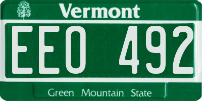 VT license plate EEO492