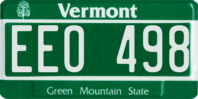 VT license plate EEO498