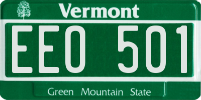 VT license plate EEO501
