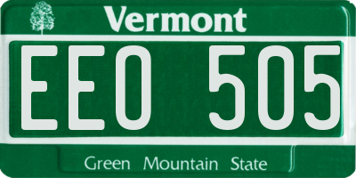 VT license plate EEO505