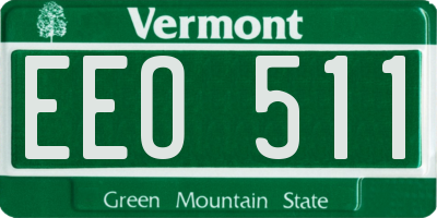 VT license plate EEO511