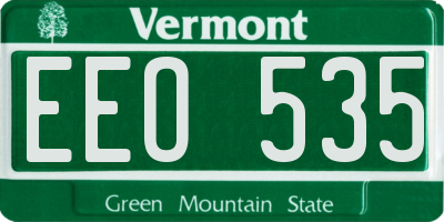 VT license plate EEO535