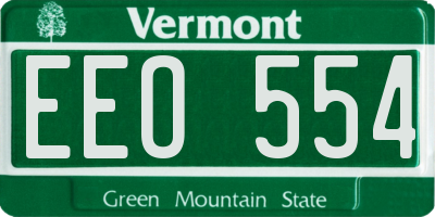 VT license plate EEO554