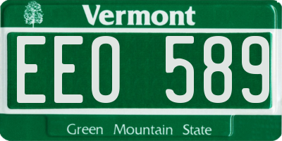 VT license plate EEO589